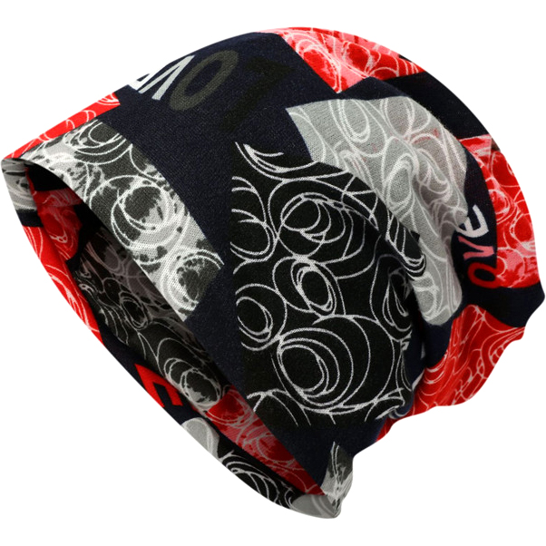 Skull Slouchy Knit Ski Pony Tail Beanie