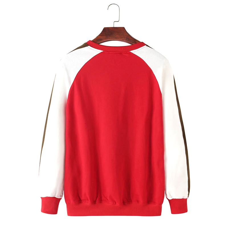 Red & White Colorblock Raglan Sweatshirts