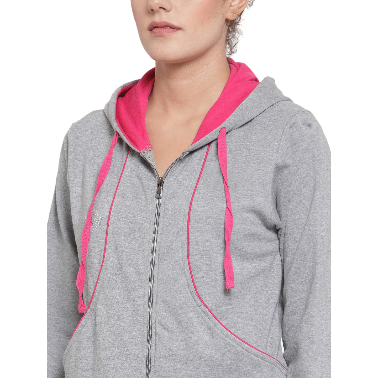 Grey & Pink Solid Tracksuits