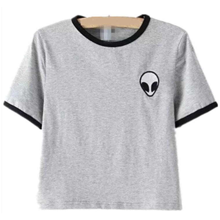 Alien Printed Crop Tee