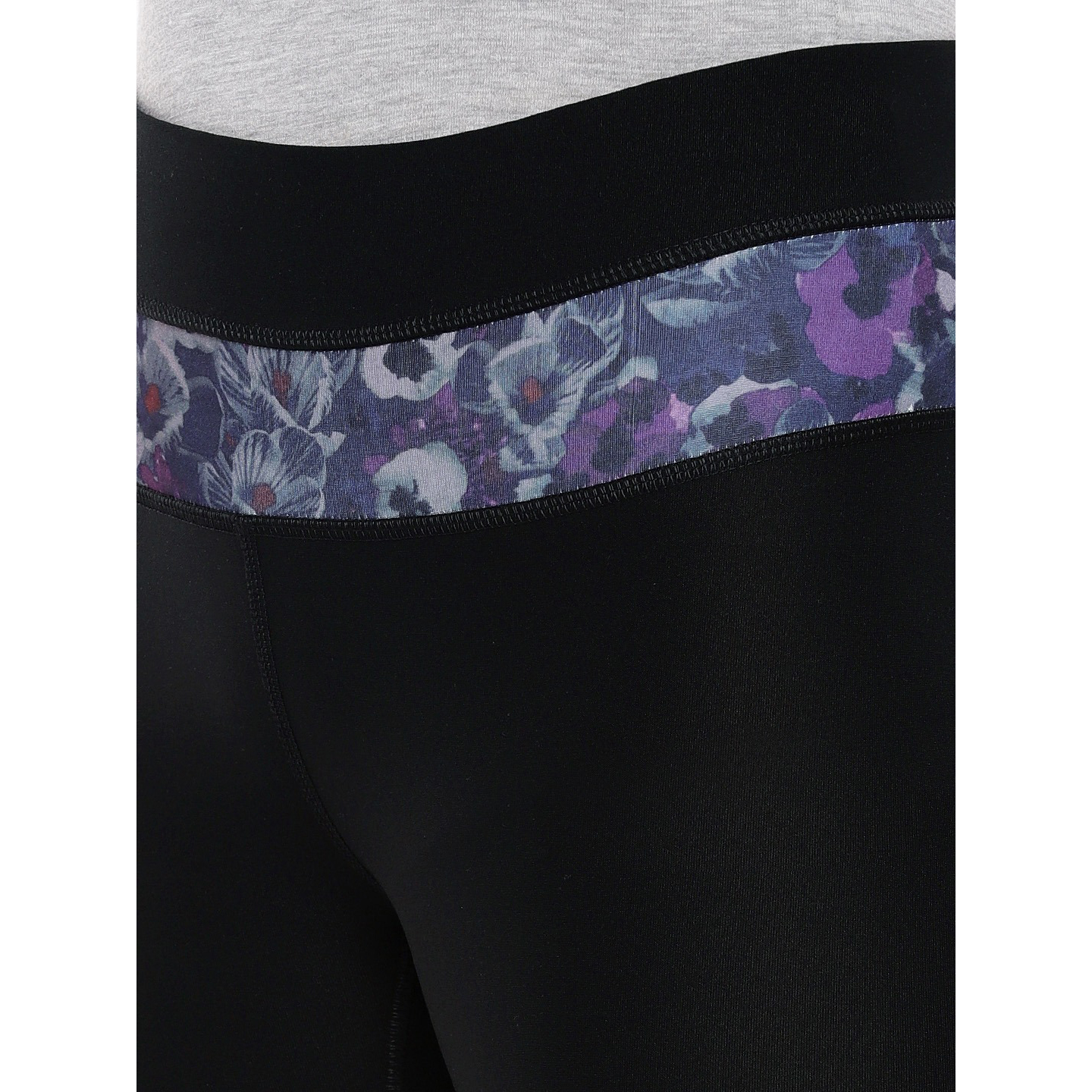 Black Contrast Printed Yoga Leggings