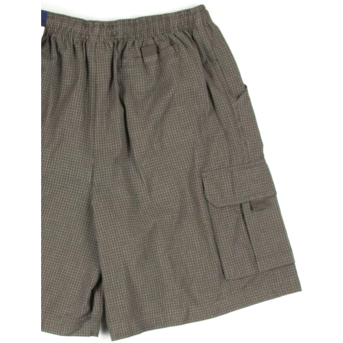 Grey Self Checkered Shorts